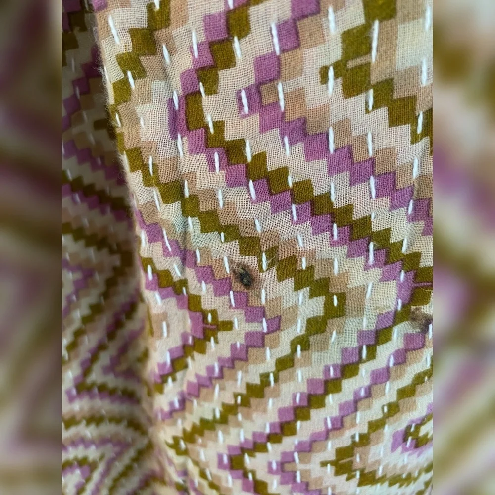Kantha Patchwork Pants • Reversible Vintage Sari • Boho Wide Leg • OSFM - Picture 8 of 8